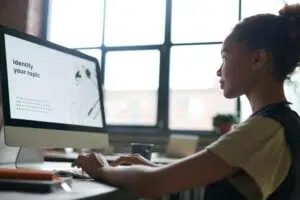 girl with computer